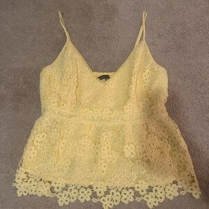 Abercrombie lace yellow tank